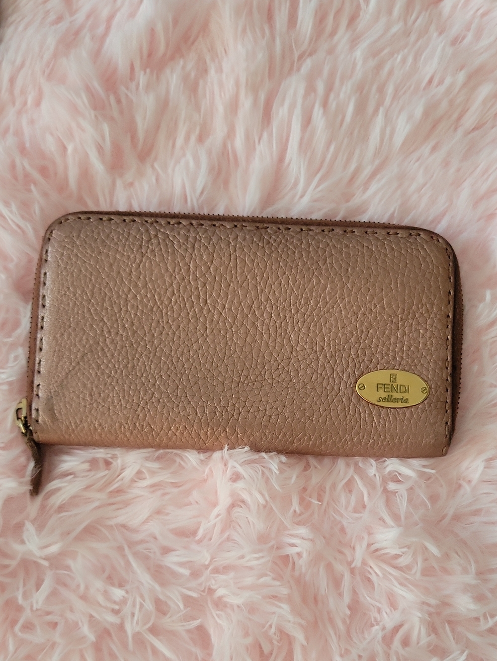 Fendi Selleria Leather Zip Wallet